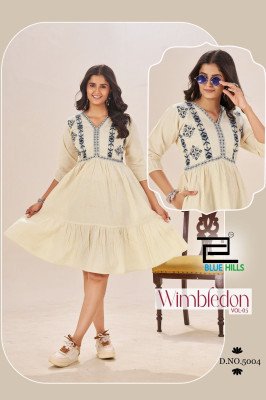 Blue Hills Wimbledon 5 Cotton Flex Embroidered Kurti with Pocket Bulk Ethnic Wholesale kurtis catalogs