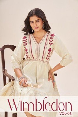 Blue Hills Wimbledon Vol 3 Cotton Flex Ready Made Dress with Single Pocket And Cotton Embroidery Natural Fabric Wholesale kurtis catalogs