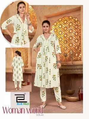 Blue Hills Women s Kurti Vol 1 Independence Special Princess Cut Rayon Printed Top Wholesale kurtis catalogs