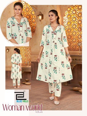 Blue Hills Women s Kurti Vol 1 Independence Special Princess Cut Rayon Printed Top Wholesale kurtis catalogs