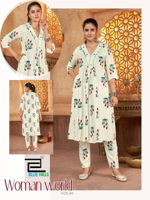 Blue Hills Women s Kurti Vol 1 Independence Special Princess Cut Rayon Printed Top Wholesale kurtis catalogs