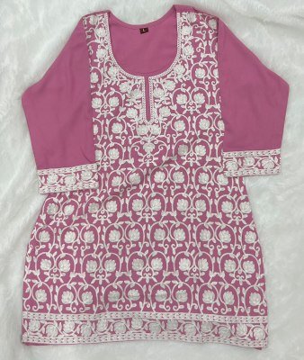 Blue Hills Womens Chikankari Embroidered Short Kurti Heavy Rayon Designer Festive Wear Wholesale kurtis catalogs