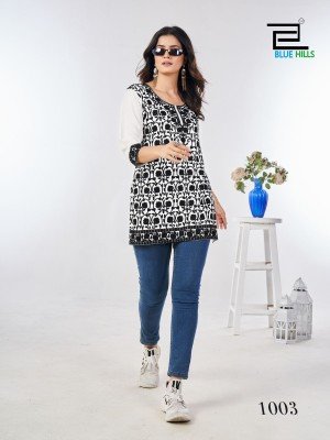 Blue Hills Womens Chikankari Embroidered Short Kurti Heavy Rayon Designer Festive Wear Wholesale kurtis catalogs
