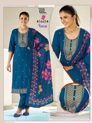 Blue Hills Xara 3-Piece Rayon Kurti Set with Maslin Digital Print Dupatta kurti pant with dupatta Catalogs