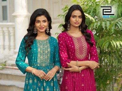 Blue Hulls Festival Pro Max Ultra Rayon Anarkali Gown with Belt (M–10XL) fancy Anarkali suit catalogs