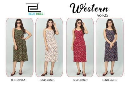 Blue hills new Western Vol 25 Smoke pattern Kurti wholesaler price  kurtis catalogs