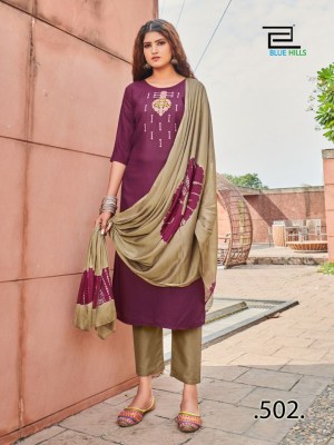 Blue hills present new generation vol 3 reyon embroidered kurti pant and dupatta catalogue at low rate kurti pant with dupatta Catalogs