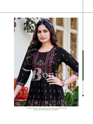 Boine by Cheryl vol 2 designer amazing reyon short kurti catalogue at low rate  kurtis catalogs
