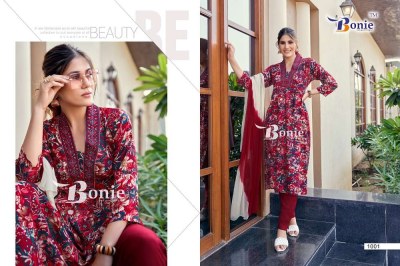 Bonie Cherry Heavy Rayon Kurti Pant Dupatta set wholesale Kurti catalogue  kurtis catalogs