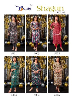 Bonie Shagun Vol 5 Rayon Printed Alia Cut Kurti catalogue wholesaler supplier  kurtis catalogs