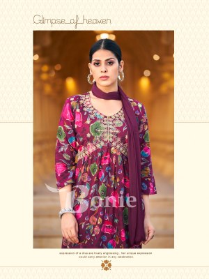 Bonie by Alia 8 heavy reyon prosium printed kurti pant and dupatta catalogue at low rate readymade suit catalogs