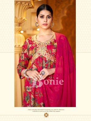 Bonie by Alia 8 heavy reyon prosium printed kurti pant and dupatta catalogue at low rate readymade suit catalogs
