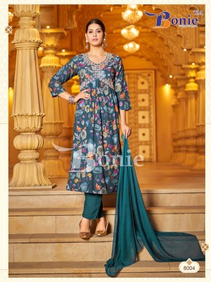 Bonie by Alia 8 heavy reyon prosium printed kurti pant and dupatta catalogue at low rate readymade suit catalogs