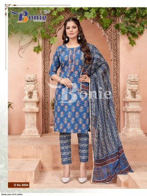 Bonie by Noor 5 present cotton printed readymade kurti pant and dupatta catalogue at wholesale price readymade suit catalogs