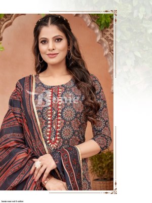 Bonie by Noor 5 present cotton printed readymade kurti pant and dupatta catalogue at wholesale price readymade suit catalogs