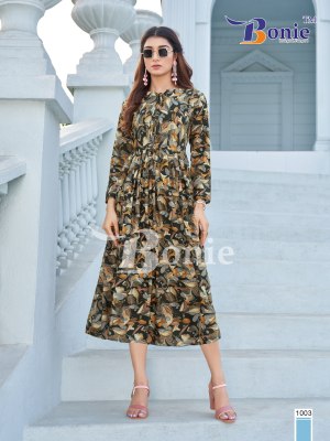 Bonie by Roshini vol 1 reyon mill printed flared kurti catalogue at amaviexpo kurtis catalogs