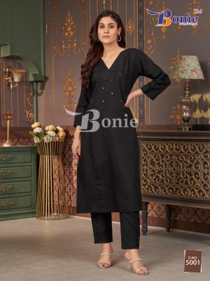Bonnie Naina Vol 5 Premium Viscose Embroidery Work Top Plazzo Set Wholesale kurtis catalogs