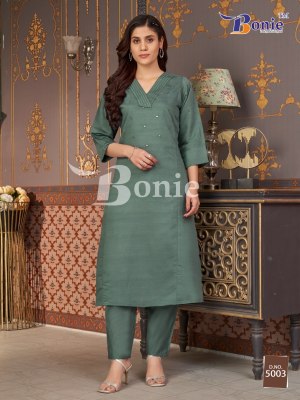 Bonnie Naina Vol 5 Premium Viscose Embroidery Work Top Plazzo Set Wholesale kurtis catalogs