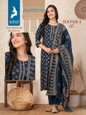 Boondi 4 by kaya reyon printed fancy readymade suit catalogue at low rate readymade suit catalogs