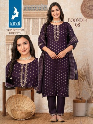 Boondi 4 by kaya reyon printed fancy readymade suit catalogue at low rate readymade suit catalogs