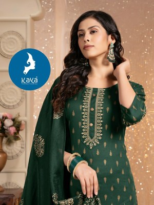 Boondi 5 by Kaya Reyon foil printed Elegant chanderi block printed readymade suit collection  readymade suit catalogs