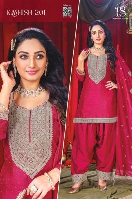 Brand 18 Attitude Kashish Vol 02 Premium Vichitra Silk Kurti Dupatta with Farshi Salwar Karwachauth And Diwali Collection Wholesale kurtis catalogs