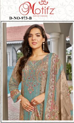 Brand Motifz Design No-973 Pure Viscose Maslin Digital Print Dress Material with Khatli Work Wholesale Ethnic Fabric dress material catalogs