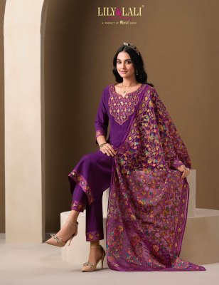 Brasso by Lily and lali Mirror work roman silk designer top bottom with dupatta catalogue at low rate readymade suit catalogs