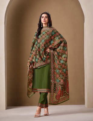 Brasso by Lily and lali Mirror work roman silk designer top bottom with dupatta catalogue at low rate readymade suit catalogs