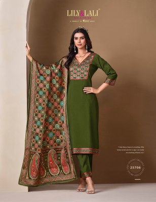 Brasso by Lily and lali Mirror work roman silk designer top bottom with dupatta catalogue at low rate readymade suit catalogs