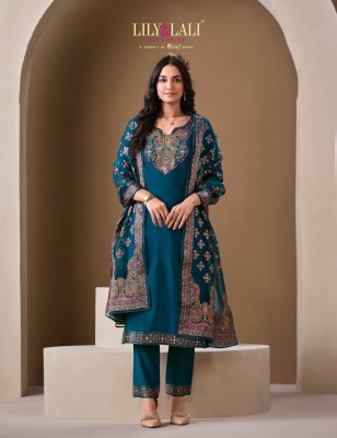 Brasso by Lily and lali Mirror work roman silk designer top bottom with dupatta catalogue at low rate readymade suit catalogs