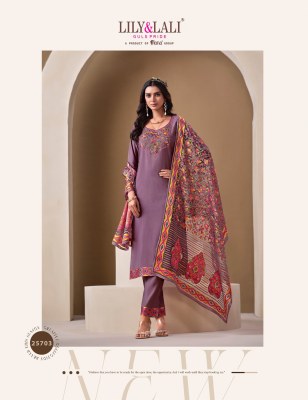 Brasso by Lily and lali Mirror work roman silk designer top bottom with dupatta catalogue at low rate readymade suit catalogs