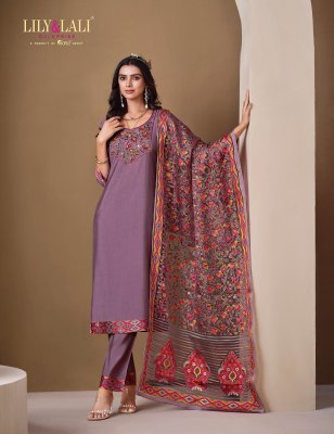 Brasso by Lily and lali Mirror work roman silk designer top bottom with dupatta catalogue at low rate readymade suit catalogs