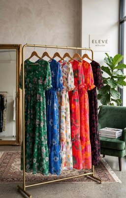 Breeze Heavy Georgette Printed Maxi Dress with Fancy Sleeves western wear catalogs