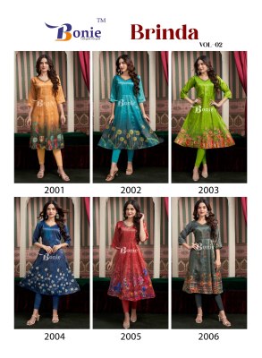 Brinda by Bonie Digital printed jacquard top bottom and dupatta catalogue at affordable rate  readymade suit catalogs