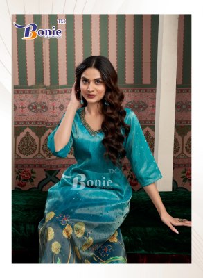 Brinda by Bonie Digital printed jacquard top bottom and dupatta catalogue at affordable rate  readymade suit catalogs
