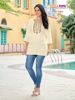 Bubbly vol 14 by Tips and tops Heavy Reyon embroidered short top wholesaler  readymade suit catalogs