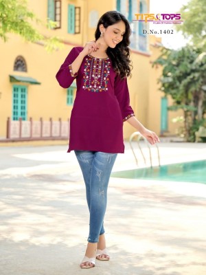 Bubbly vol 14 by Tips and tops Heavy Reyon embroidered short top wholesaler  readymade suit catalogs