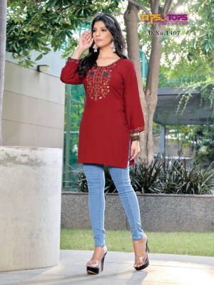 Bubbly vol 14 by Tips and tops Heavy Reyon embroidered short top wholesaler  readymade suit catalogs