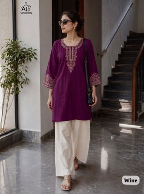 Bunaai Heavy Embroidery Rayon Short Top with Palazzo Set wholesale catalogs