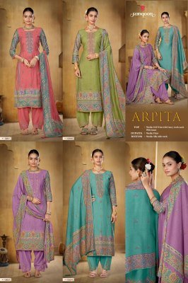 Buy Rangoon Arpita Catalog Premium Muslin Silk Bottom Suits readymade suit catalogs