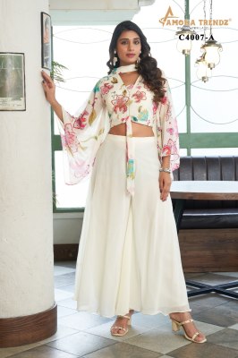 C 4007 present Printed and embroidered fancy top palazzo with imported dupatta catalogue at affordable rate Amavi