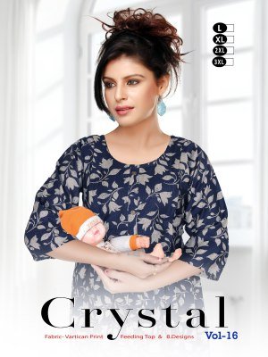 CRYSTAL Vol 16 Feeding  Vertican Foil Print Kurti Set  
