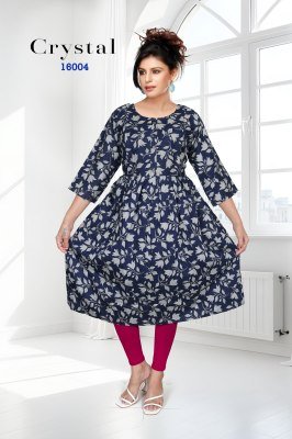 CRYSTAL Vol 16 Feeding  Vertican Foil Print Kurti Set  kurtis catalogs
