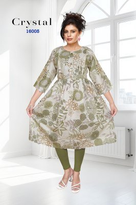 CRYSTAL Vol 16 Feeding  Vertican Foil Print Kurti Set  kurtis catalogs