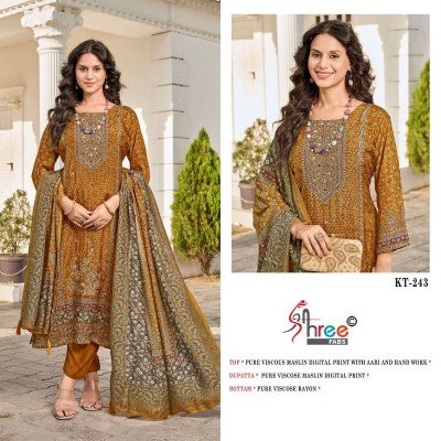 Shree Fabs KT 234 Pakistani Dress Material Pure Viscose Maslin Catalogue Pcs Wholesale Rate  pakistani suit catalogs
