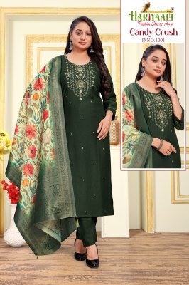 Candy crush vol2 by Hariyali Beautiful embroidered kurti pant and dupatta catalogue Hariyaali Kurti 