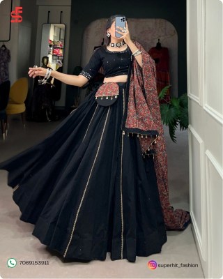 Celebrate New Collection Navratri style lovely printed cotton lehenga choli With Purse  Wholesale Single