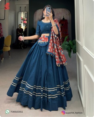 Celebrate New Collection Navratri style lovely printed cotton lehenga choli With Purse  Wholesale Single
