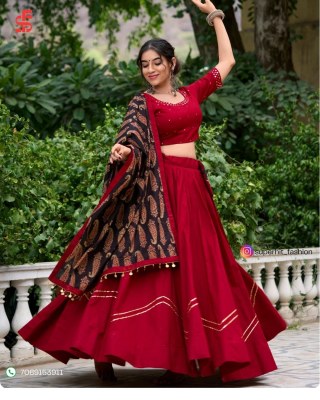 Celebrate New Collection Navratri style lovely printed cotton lehenga choli With Purse  Wholesale lehenga choli